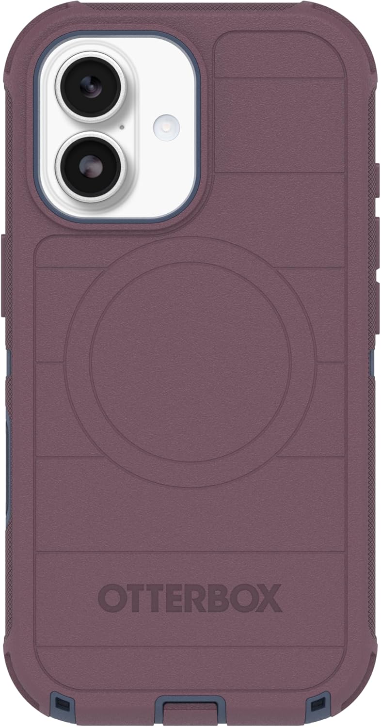 71CXO9f3WfL._AC_SL1500_ OtterBox iPhone 17 (Only) - Defender Series Case - Tulipwood Glow (Purple & Blue) - Snaps on MagSafe - Tough - Rugged & Durable