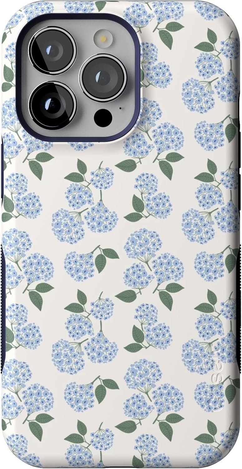 71Cpc7l77dL._AC_SL1500_ Casely iPhone 13 Pro Case | Nantucket Cottage | Blue Hydrangea | Bold Protective Design | Compatible with MagSafe