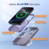 Miracase Magnetic for iPhone 16 Pro Max Case, [Soft Anti-Scratch Microfiber Lining], Compatible with MagSafe, Liquid Silicone Case Shockproof Drop Protection Phone Case for 16 ProMax,Lavender Gray