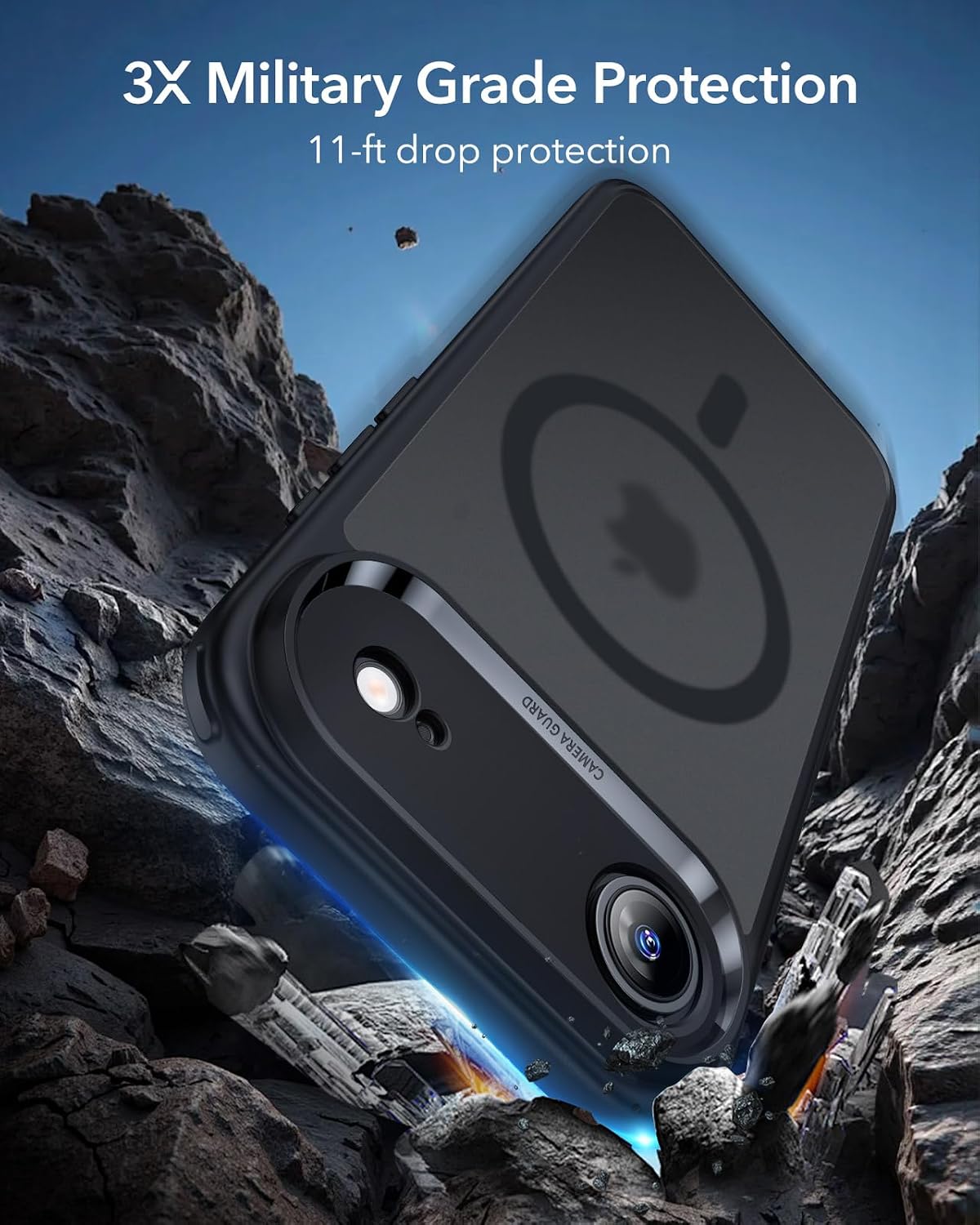 71D61VccML._AC_SL1500_ ESR for iPhone Air Case, Camera Control Cover, Compatible with MagSafe, Shockproof Military-Grade Protection, Magnetic Phone Case for iPhone Air, Classic Hybrid Case, Frosted Black