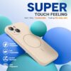 Miracase Compatible with iPhone 15 Case, [Soft Anti-Scratch Microfiber Lining], Liquid Silicone Case Gel Rubber Shockproof Drop Protection Phone Case for iPhone 15, Sand