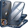 Miracase Magnetic for iPhone 16 Plus Case Full-Body Phone with Built-in Glass Screen Protector, [Compatible with MagSafe] Military Drop Proof 16 Plus Cover Bumper, Storm Blue