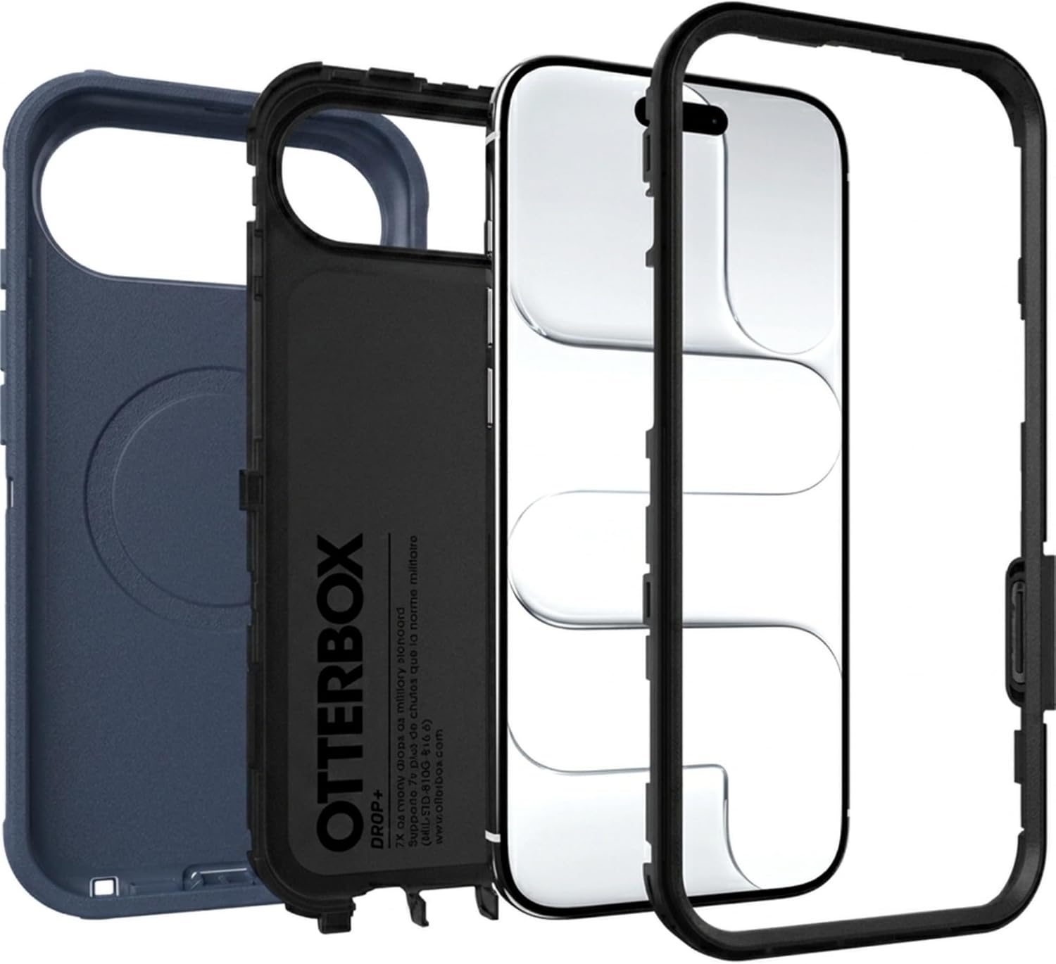 71E3FCf-fuL._AC_SL1500_ OtterBox iPhone Air (Only) - Defender Series Case - Vintage Indigo Dream (Blue & Black) - Snaps on MagSafe - Tough - Rugged & Durable - Multi-Layer - Impact Absorbing iPhone Case