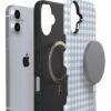 Casely iPhone 16 Case | Pastel Picnic | Blue Gingham | Bold Protective Design | Compatible with MagSafe