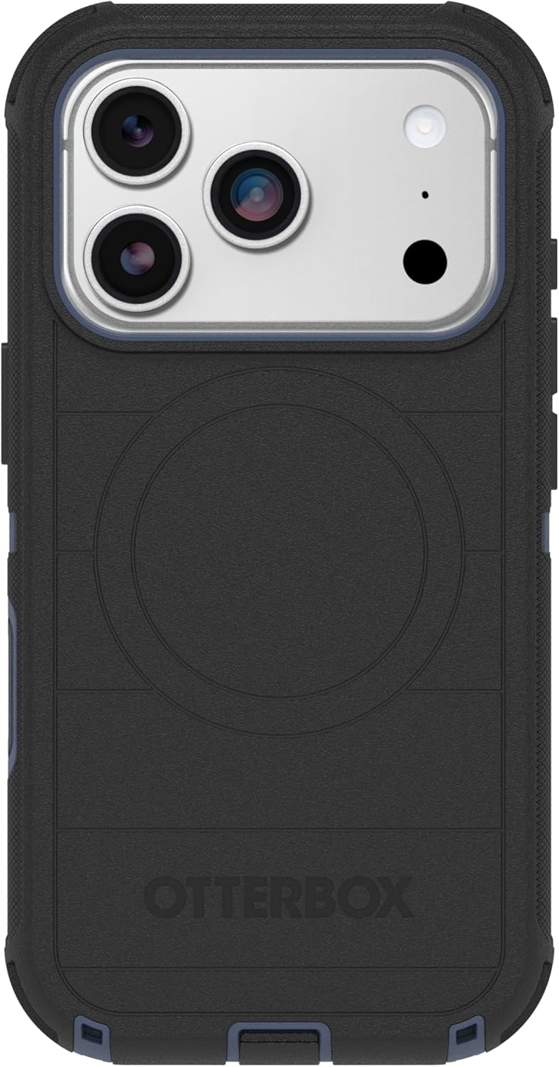 71EKBlSoYxL._AC_SL1500_ OtterBox iPhone 17 Pro (Only) - Defender Series Case - Black Shadow (Black & Blue) - Snaps on MagSafe - Tough - Rugged & Durable