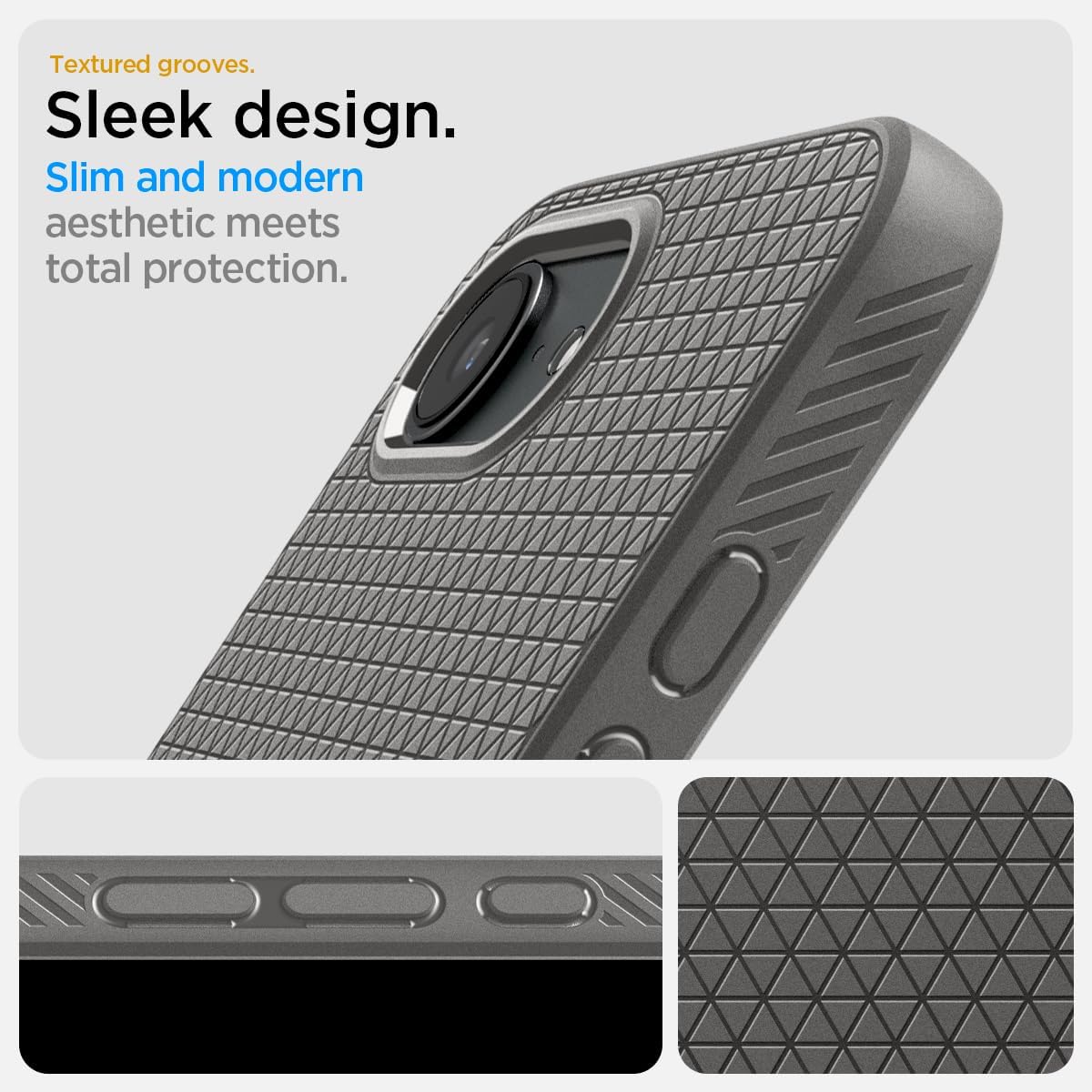 Spigen for iPhone 17e / 16e Case, Liquid Air [Military-Grade Protection] - Marble Gray | Military-Grade Protection