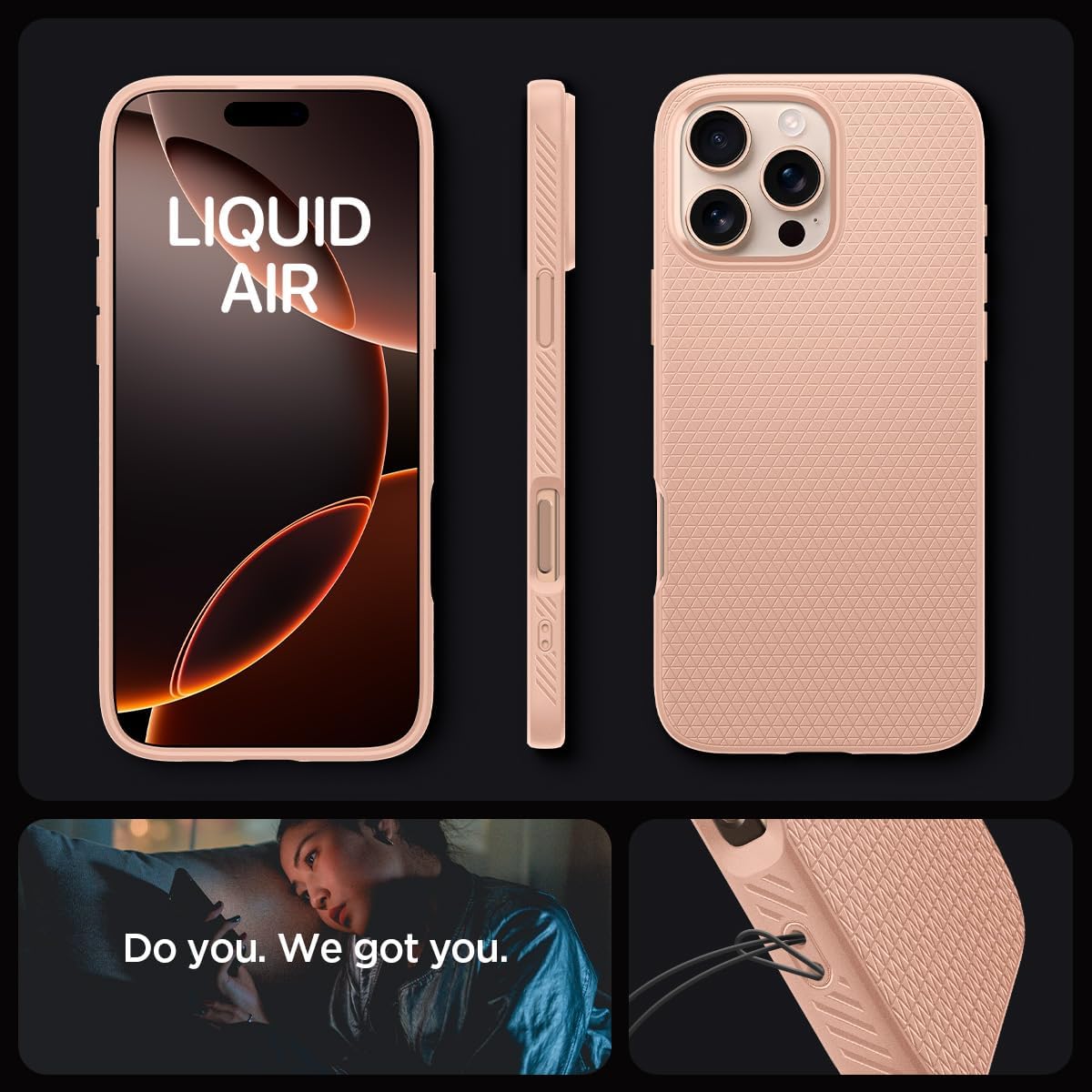 Spigen Liquid Air Designed for iPhone 16 Pro Case [NOT Compatible with MagSafe], [Military-Grade Protection] - Rose Titanium