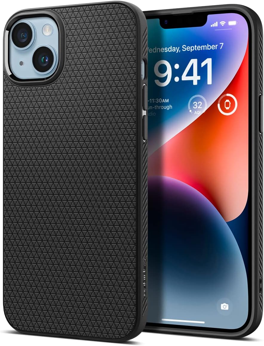 Spigen Liquid Air Designed for iPhone 14 Case (2022) [Military-Grade Protection] - Matte Black