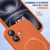Miracase Compatible with iPhone 16 Case, [Soft Anti-Scratch Microfiber Lining], Compatible with MagSafe, Liquid Silicone Case Shockproof Drop Protection Phone Case for 16,Orange