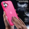 Eastinbox for iPhone 16 Case [16FT Military Grade Shockproof], Anti-Slip Anti-Scratch, Slim Translucent Frosted Matte Protective Cover, i Phone 16 Phone Case 6.1", Hotpink