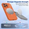 Miracase Magnetic for iPhone 14 Pro Max Case, [Soft Anti-Scratch Microfiber Lining], Compatible with MagSafe, Silicone Shockproof Protection Phone Case for iPhone 14 Pro Max,Orange