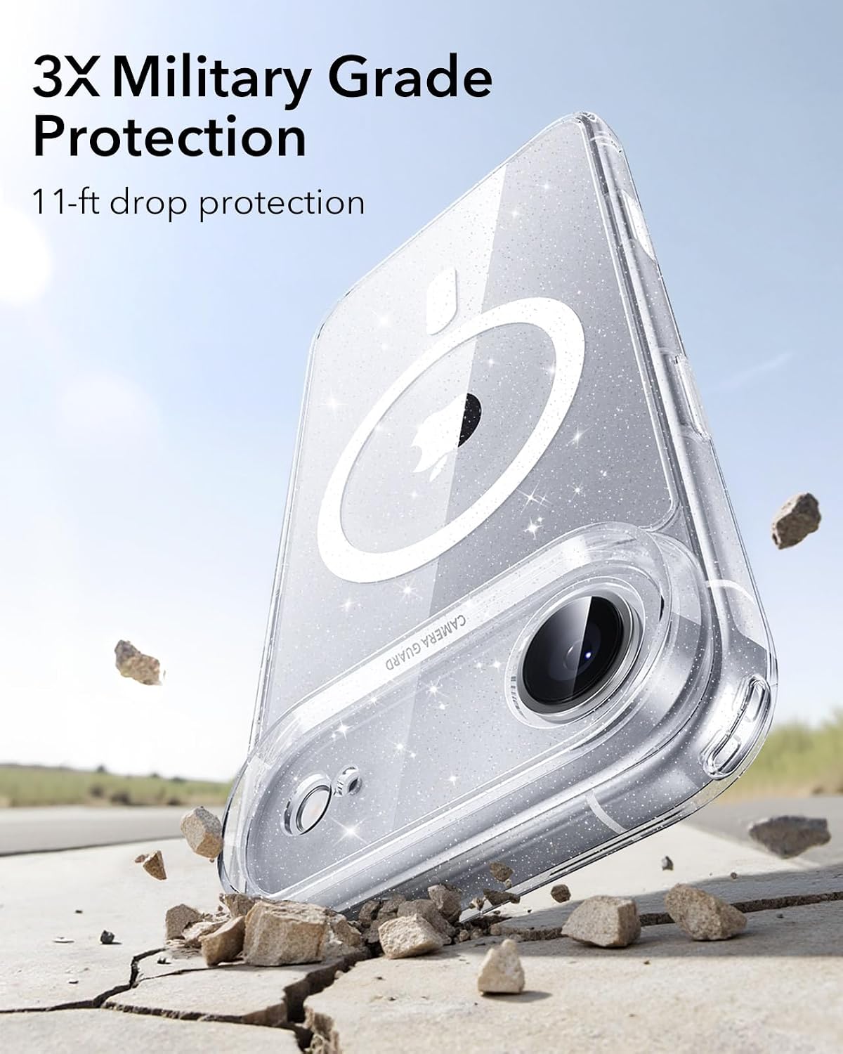 71GE73AofUL._AC_SL1500_ ESR for iPhone Air Case, Camera Control Cover, Compatible with MagSafe, Shockproof Military-Grade Protection, Magnetic Phone Case for iPhone Air, Classic Hybrid Case, Clear Shimmer