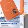 Miracase Compatible with iPhone 16 Case, [Soft Anti-Scratch Microfiber Lining], Compatible with MagSafe, Liquid Silicone Case Shockproof Drop Protection Phone Case for 16,Orange