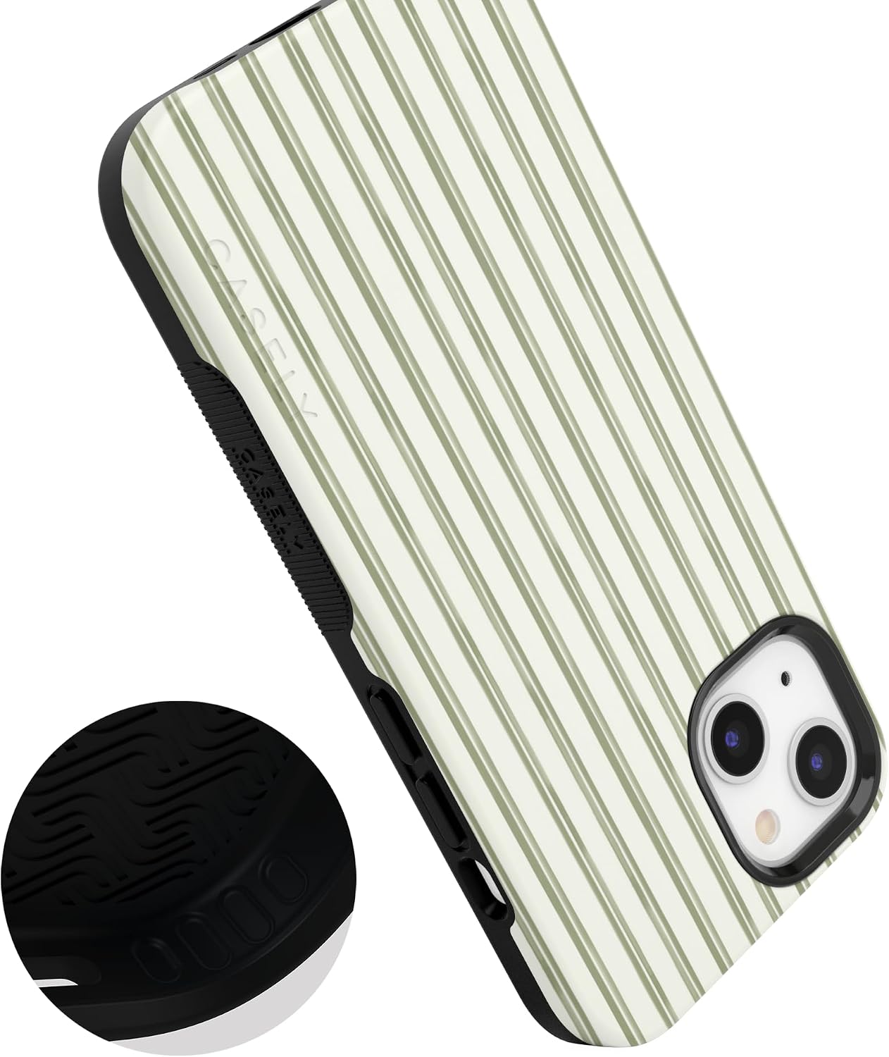71Go0Qe8cL._AC_SL1500_ Casely iPhone 13 Case | Linen Stripe | The Boyfriend Collection | Bold Protective Design | Compatible with MagSafe