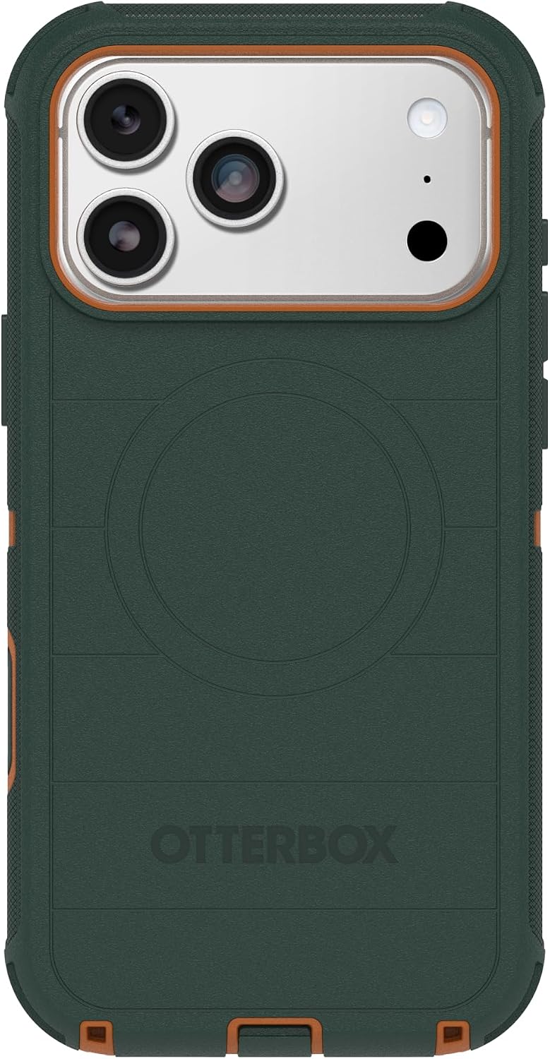 71GxweZCYpL._AC_SL1500_ OtterBox iPhone 17 Pro Max Defender Pro Series Case - Green Intrigue - Tough, Rugged & Durable iPhone Case, Snaps on MagSafe