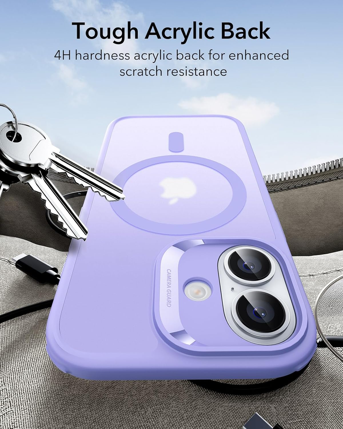 71H15i8flfL._AC_SL1500_ ESR for iPhone 17 Case, Camera Control Cover, Compatible with MagSafe, Shockproof Military-Grade Protection, Magnetic Phone Case for iPhone 17, Classic Hybrid Case, Frosted Purple
