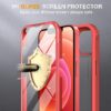 71H7sYUTKUL._AC_SL1500_ Miracase Glass Series for iPhone 12/12 Pro Case 6.1 inch, Upgraded Full-Body Rugged Phone Bumper Case Cover with Built-in 9H Tempered Glass Screen Protector and Camera Protector, Red
