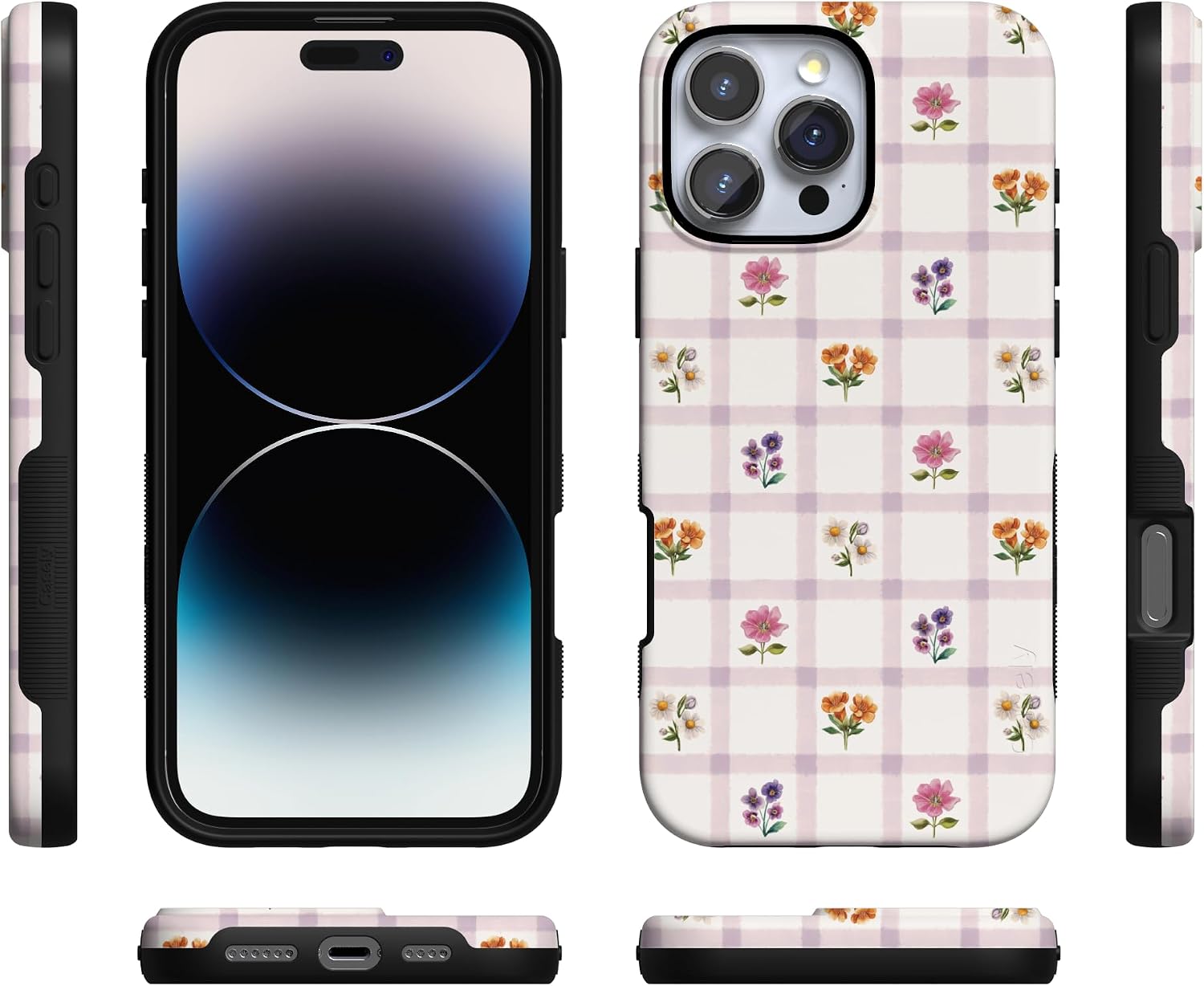 71HA5TeyV5L._AC_SL1500_ Casely iPhone 16 Pro Case | Meadow Check | Floral Gingham | Bold Protective Design | Compatible with MagSafe