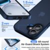 Eastinbox for iPhone 16 Case [16FT Military Grade Shockproof], Anti-Slip Anti-Scratch, Slim Translucent Frosted Matte Protective Cover, i Phone 16 Phone Case 6.1", Blue