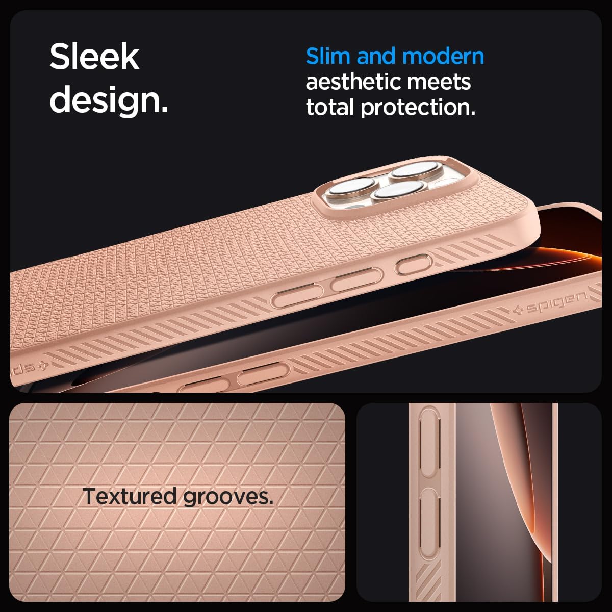 Spigen Liquid Air Designed for iPhone 16 Pro Case [NOT Compatible with MagSafe], [Military-Grade Protection] - Rose Titanium
