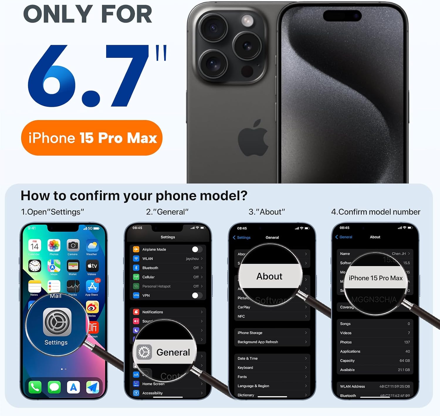 Miracase Magnetic for iPhone 15 Pro Max Case, [Soft Anti-Scratch Microfiber Lining], Compatible with MagSafe, Liquid Silicone Case Shockproof Drop Protection Phone Case for 15 ProMax, Black