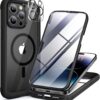 71IE-aGV3L._AC_SL1500_ Miracase Glass Series Designed for iPhone 14 Pro Max Case 6.7 Inch, Upgrade Full-Body Magnetic Case with Built-in 9H Tempered Glass Screen Protector, with Camera Lens Protector, Magnetic Black