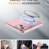 Miracase Glass Series for iPhone 15 Case [Compatible with MagSafe] Full-Body Magnetic Case with Built-in 9H Tempered Glass Anti-Fingerprint Screen Protector + Camera Lens Protector, Clear