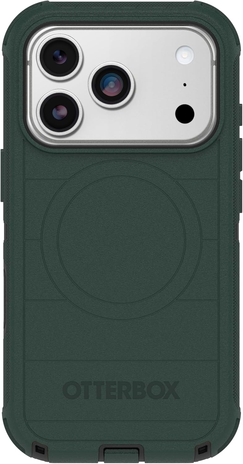 71ImEWLwfpL._AC_SL1500_ OtterBox iPhone 17 Pro (Only) - Defender Series Case - Roasted Cashew Mist (Green & Black) - Snaps on MagSafe - Tough - Rugged & Durable