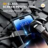 71ImJAH5YRL._AC_SL1500_ Miracase Glass Series Designed for iPhone 14 Pro Max Case 6.7 Inch, Upgrade Full-Body Magnetic Case with Built-in 9H Tempered Glass Screen Protector, with Camera Lens Protector, Storm Blue