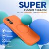 Miracase Magnetic for iPhone 17 Case, Compatible with MagSafe, Integrated Silicone Camera Control Cover, 3.0mm Thicken Shockproof Drop Protection Phone Case for 17,Sunset Orange