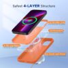 Miracase Magnetic for iPhone 13 Pro Max Case, [Soft Anti-Scratch Microfiber Lining], Compatible with MagSafe, Liquid Silicone Shockproof Drop Protection Phone Case for 13 Pro Max, Orange