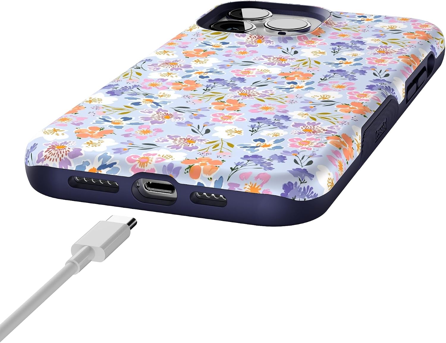 71JP4lOTl4L._AC_SL1500_ Casely iPhone 13 Pro Case | Poppy Meadows | Pastel Floral | Bold Protective Design | Compatible with MagSafe
