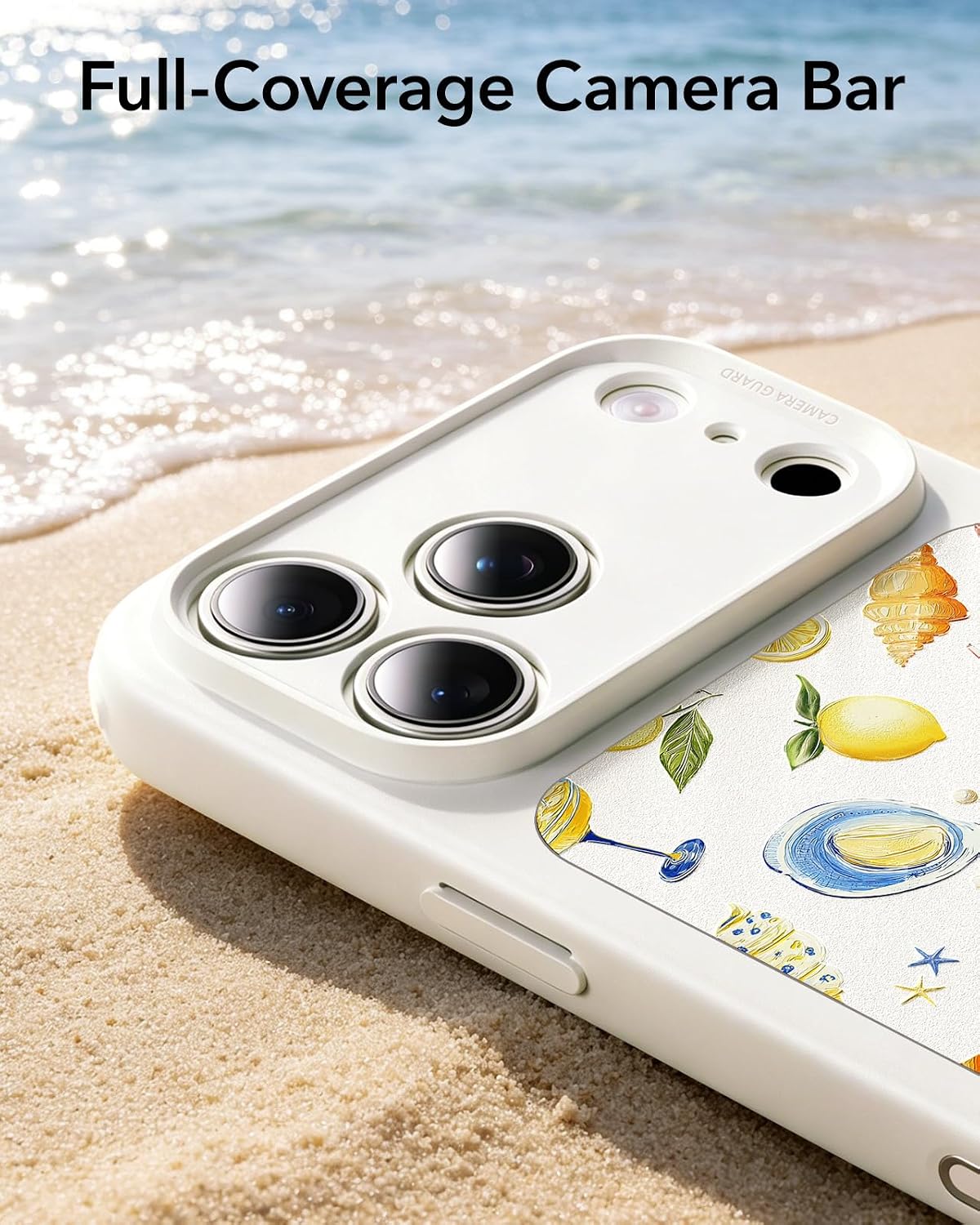 71JXUpgDzKL._AC_SL1500_ ESR for iPhone 17 Pro Case, Camera Control Cover, Compatible with MagSafe, Shockproof Military-Grade Protection, Magnetic Case for iPhone 17 Pro, Classic Hybrid, Coastal Summer, Cream White