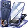 Miracase Magnetic for iPhone 17 Pro Case 6.3" [Compatible with MagSafe] Full-Body Phone Case with Built-in Glass Screen Protector & Camera Control,Drop Proof iPhone 17 Pro Cover, Clear Blue