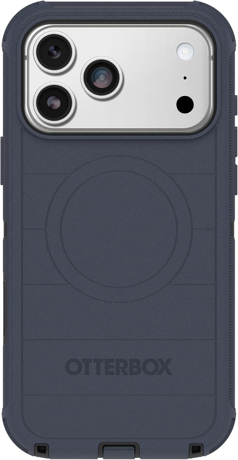 71JpI5Z3nQL._AC_SL1500_ OtterBox iPhone 17 Pro Max (Only) - Defender Series Case - Vintage Indigo Dream (Blue & Black) - Snaps on MagSafe - Tough - Rugged & Durable