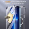 71JpQgVxyJL._AC_SL1200_ Miracase iPhone 13 Pro Max Glass Case - 2023 Upgrade Full-Body Clear Bumper with Magnetic Ring and 9H Screen Protector