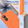 Miracase Magnetic for iPhone 17 Case, Compatible with MagSafe, Integrated Silicone Camera Control Cover, 3.0mm Thicken Shockproof Drop Protection Phone Case for 17,Sunset Orange