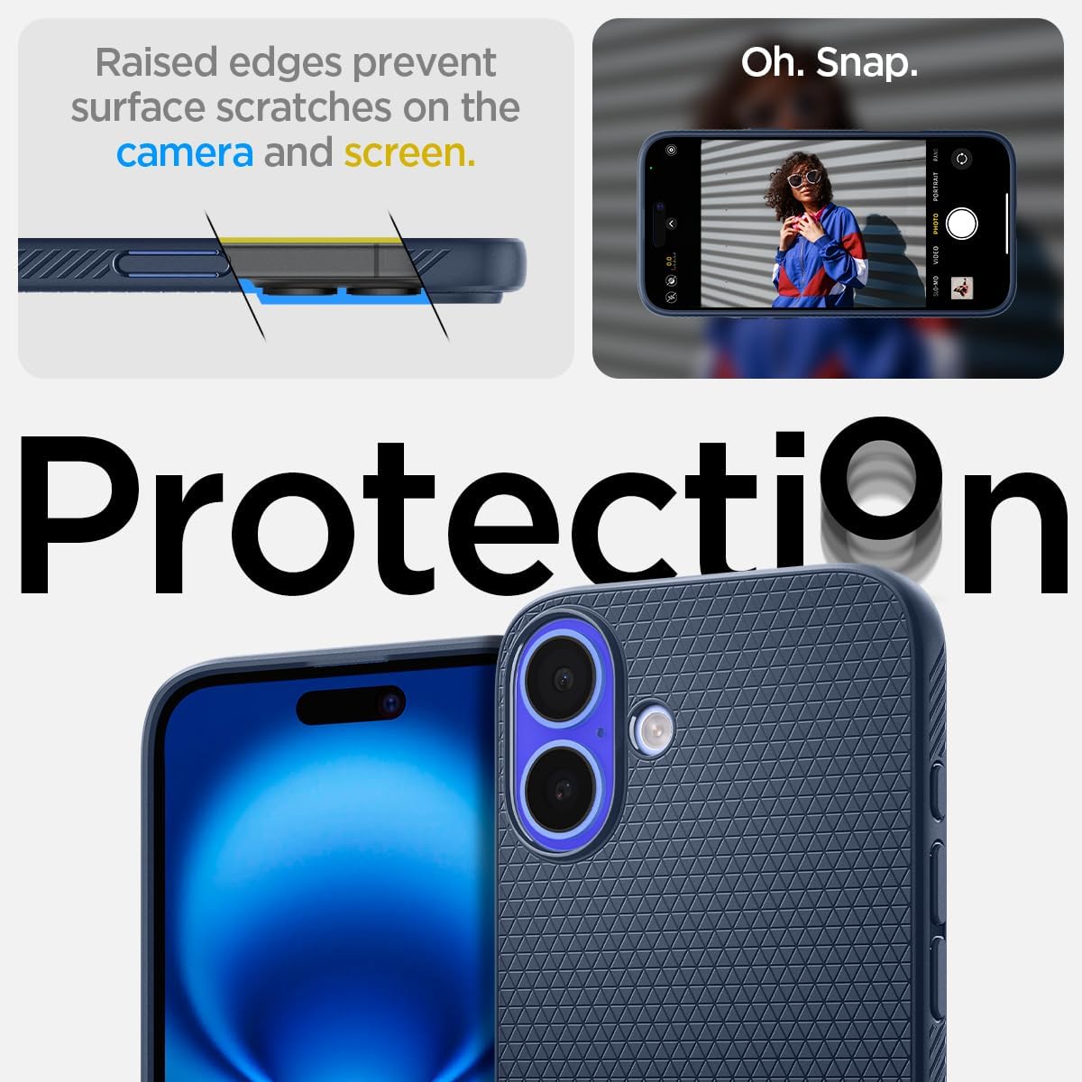 Spigen Liquid Air Designed for iPhone 16 Case [NOT Compatible with MagSafe], [Military-Grade Protection] - Navy Blue | NOT Compatible with MagSafe
