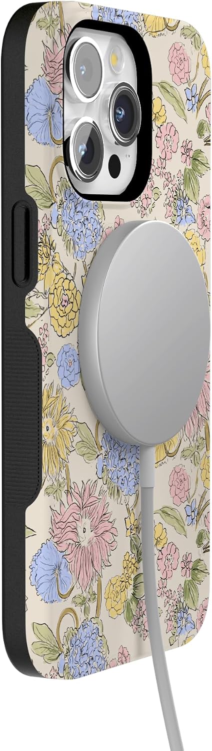 71K1ZRW5Q3L._AC_SL1500_ Casely iPhone 15 Pro Case | Prairie Blooms | Pastel Floral | Bold Protective Design | Compatible with MagSafe