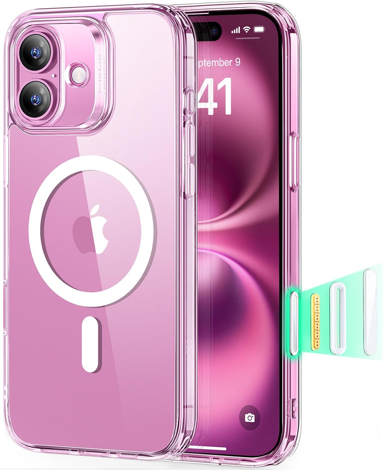 71K8yG108pL._AC_SL1500_ ESR for iPhone 16 Plus Case, Camera Control Cover, Compatible with MagSafe, Shockproof Military-Grade Protection, Magnetic Phone Case for iPhone 16 Plus, Classic Hybrid Case, Clear | Camera Control