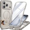 Miracase for iPhone 17 Pro Max Case 6.9" Full-Body Phone Case with Built-in Glass Screen Protector& Full Camera Protector,[Magnetic with MagSafe] Drop Proof 17 ProMax Cover, Grey Titanium