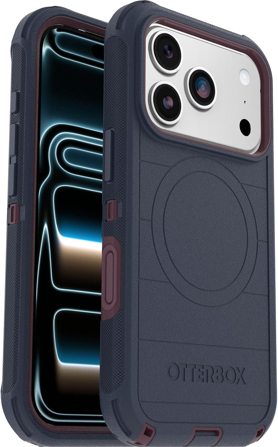 71LVjWTeqUL._AC_SL1500_ OtterBox iPhone 17 Pro (Only) - Defender Series Case - Indigo Tulip (Blue & Purple) - Snaps on MagSafe - Tough - Rugged & Durable