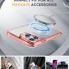 Miracase Magnetic for iPhone 13 Pro Max Case 6.7 inch, (Compatible with MagSafe) Upgrade Full-Body Clear Phone Bumper Case with Built-in 9H Tempered Glass Screen Protector, Magnetic Clear Pink