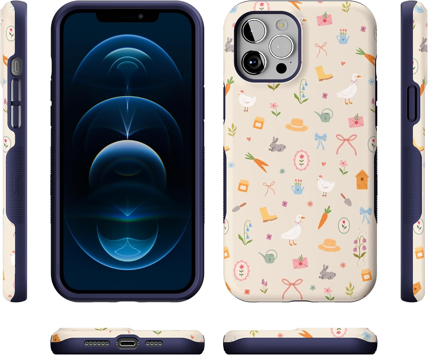 71LpXIdAENL._AC_SL1500_ Casely iPhone 12 Pro Max Case | Hoppy Garden | Spring Things | Bold Protective Design | Compatible with MagSafe