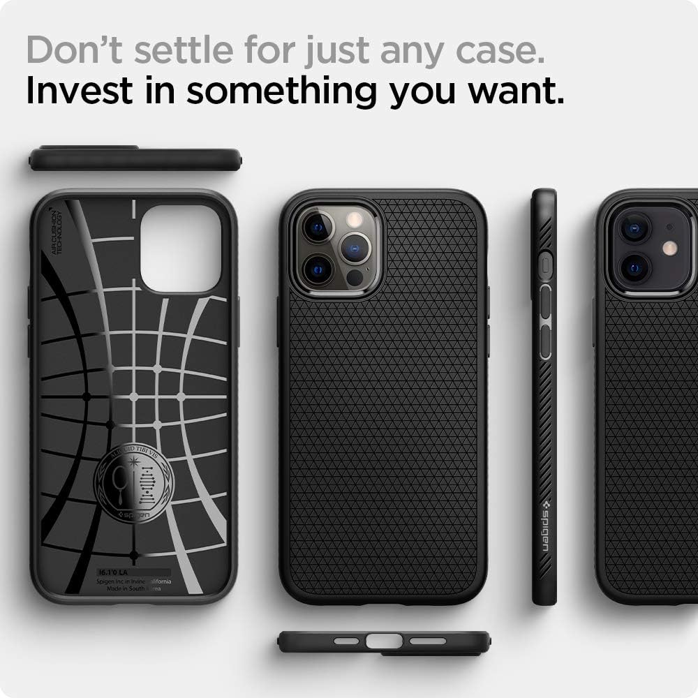 71M6qbuzTpL._AC_SL1000_ Spigen for iPhone 12 Pro Case, Liquid Air Case for iPhone 12 & 12 Pro - Matte Black
