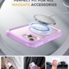Miracase Glass Series for iPhone 15 Case [Compatible with MagSafe] Full-Body Magnetic Bumper Case with Built-in 9H Tempered Glass Screen Protector + Camera Lens Protector, Light Purple