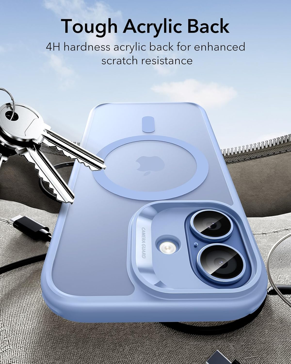 71NGC638gCL._AC_SL1500_ ESR for iPhone 17 Case, Camera Control Cover, Compatible with MagSafe, Shockproof Military-Grade Protection, Magnetic Phone Case for iPhone 17, Classic Hybrid Case, Frosted Light Blue