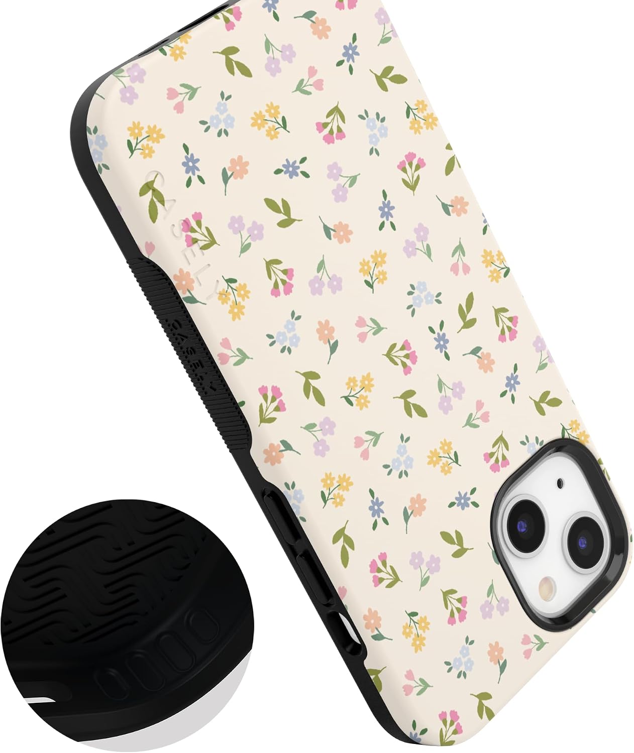 71OFPoe-ceL._AC_SL1500_ Casely iPhone 13 Case | Ditsy Floral | Tiny Flowers | Bold Protective Design | Compatible with MagSafe