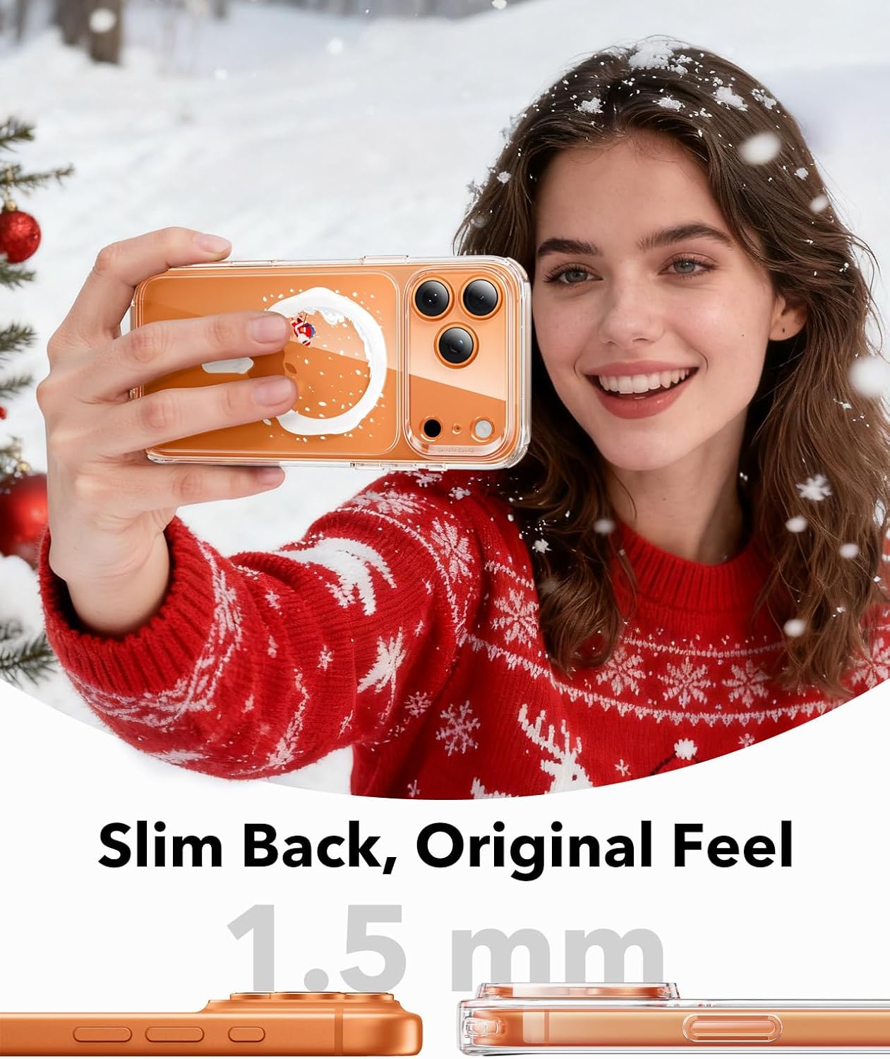 71ORUd3MUlL._AC_SL1500_ ESR for iPhone 17 Pro Case, Camera Control Cover, Compatible with MagSafe, Shockproof Military-Grade Protection, Magnetic Phone Case for iPhone 17 Pro, Classic Hybrid Case, Santa Skater
