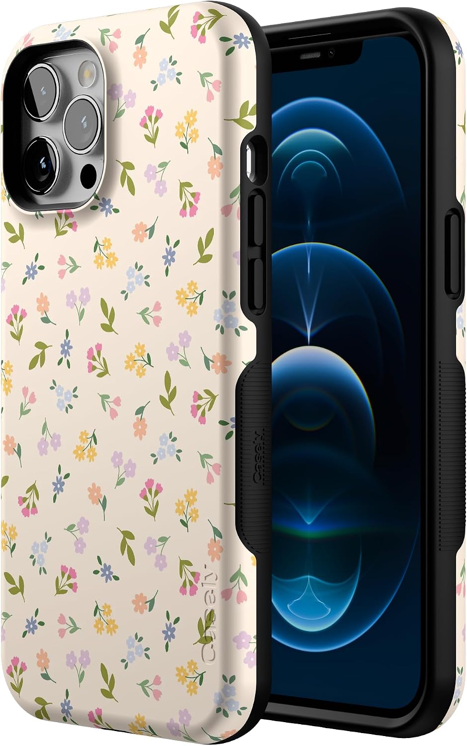71OUGA6RNeL._AC_SL1500_ Casely iPhone 12 Pro Max Case | Ditsy Floral | Tiny Flowers | Bold Protective Design | Compatible with MagSafe